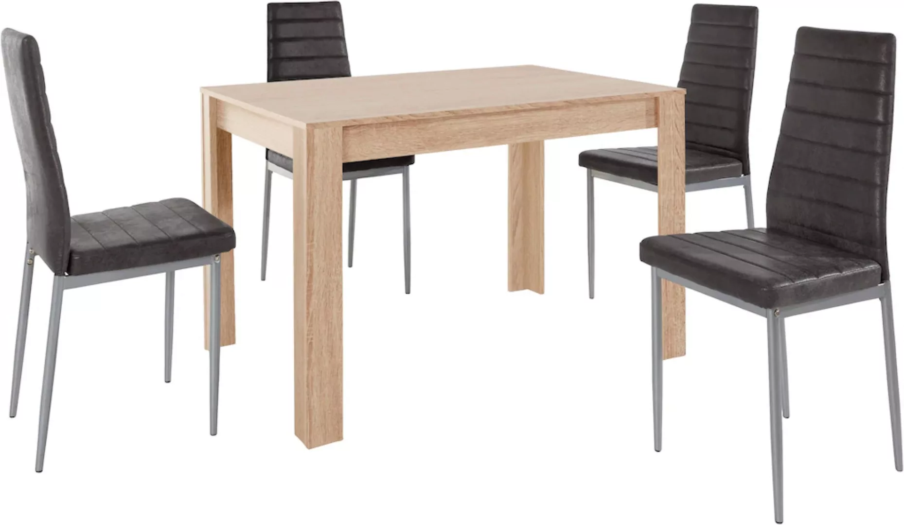 INOSIGN Essgruppe "mit Tisch und 4 Stühlen", (Set, 5 tlg.), Tischbreite 120 günstig online kaufen