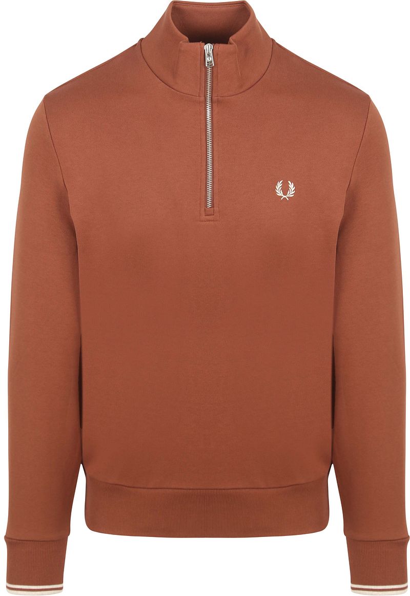 Fred Perry Half Zip Pullover Whisky Braun - Größe XXL günstig online kaufen