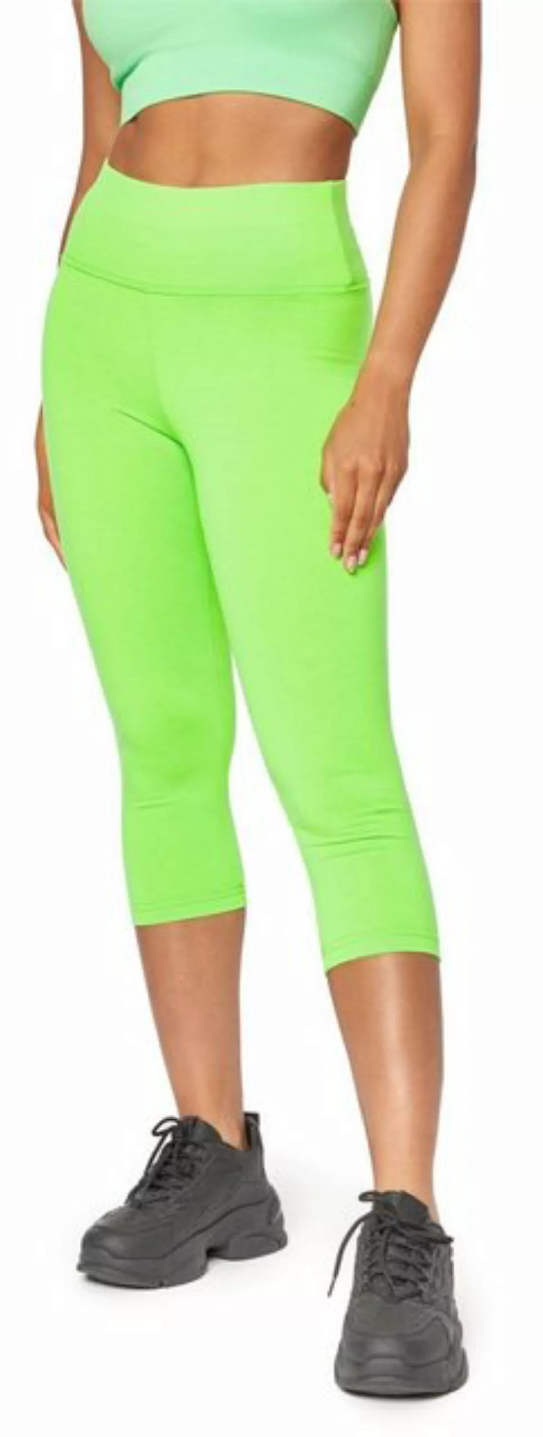 Bellivalini Highwaist Leggings Damen Neon Hose 3/4 Radlerhose Jogginghose 8 günstig online kaufen