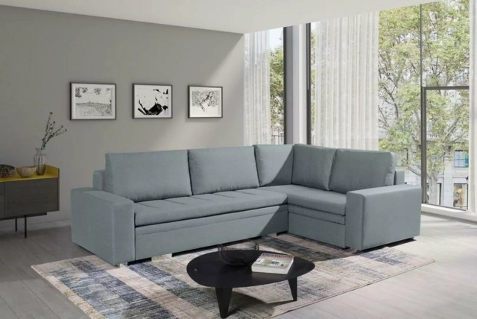 JVmoebel Ecksofa, Moderne Ecksofa Wohnzimmer Textil Stoff Schlafsofa Couch günstig online kaufen
