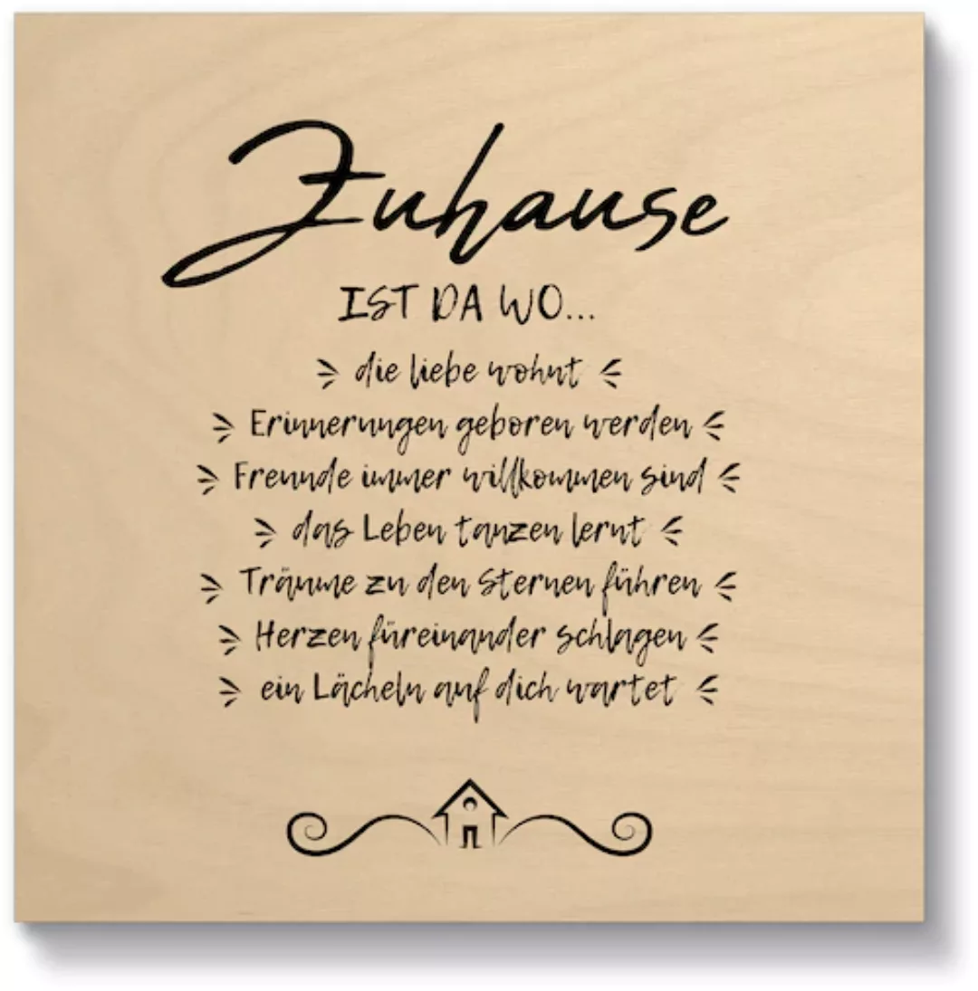 Artland Holzbild »Zuhause II«, Sprüche & Texte, (1 St.) günstig online kaufen