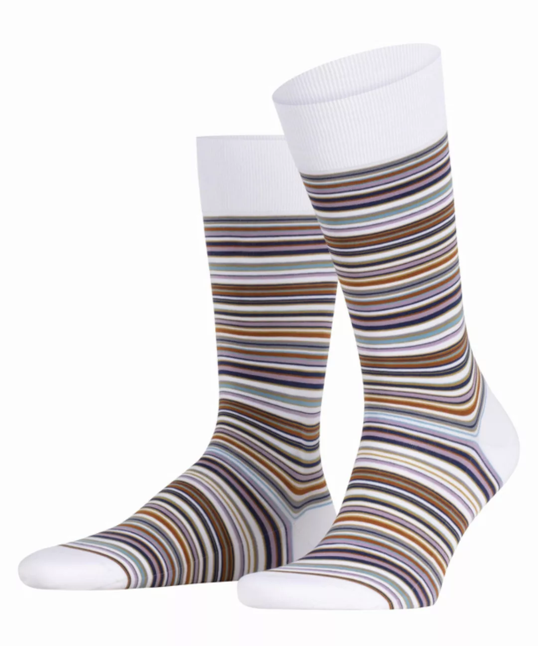 FALKE Microblock Herren Socken, 41-42, Weiß, Streifen, Baumwolle, 14041-202 günstig online kaufen