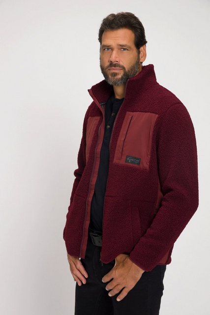 JP1880 Fleecejacke Teddyjacke Outdoor Nylon-Einsätze Stehkragen günstig online kaufen