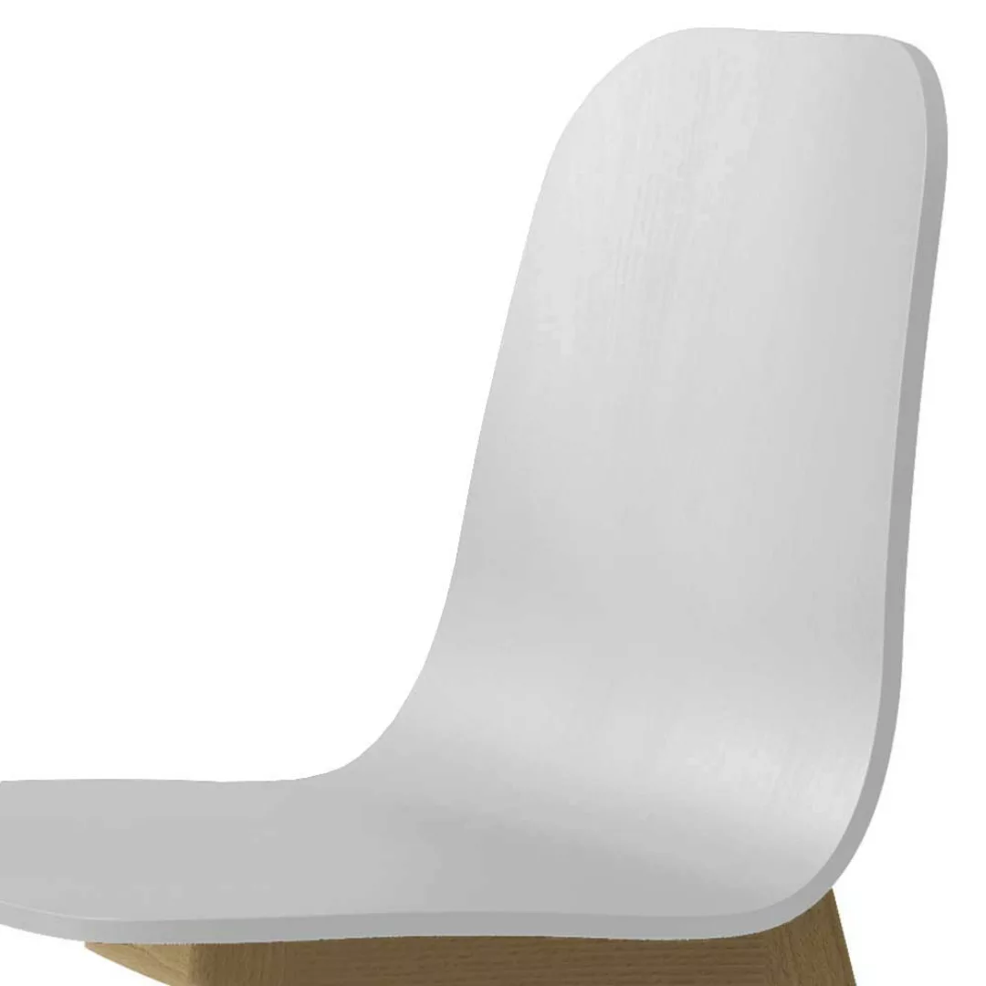Esszimmerstuhl in Weiß Massivholzgestell aus Buche günstig online kaufen