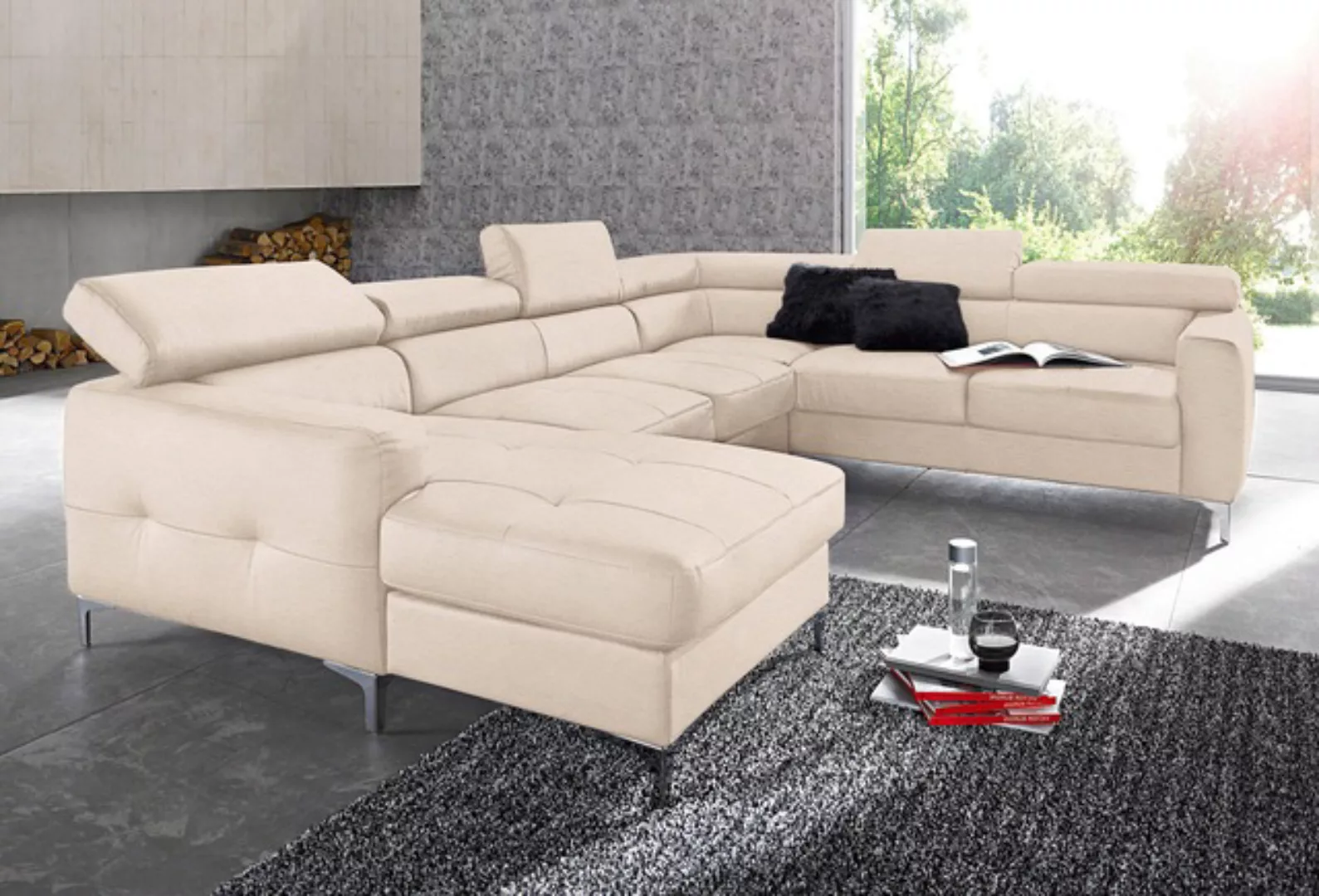 COTTA Polstergarnitur "Sammy U-Form", (Set, Tiefe der Recamiere 169 cm), Se günstig online kaufen