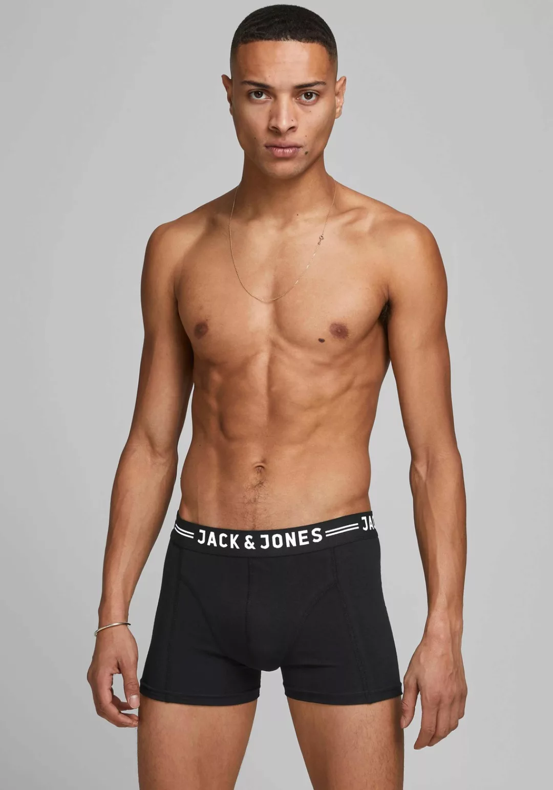 Jack & Jones 3-er Set Trunks Grau, Schwarz & Weiss günstig online kaufen