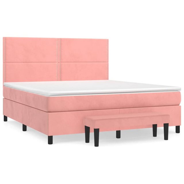 vidaXL Boxspringbett mit Matratze Rosa 180x200 cm Samt1350343 günstig online kaufen