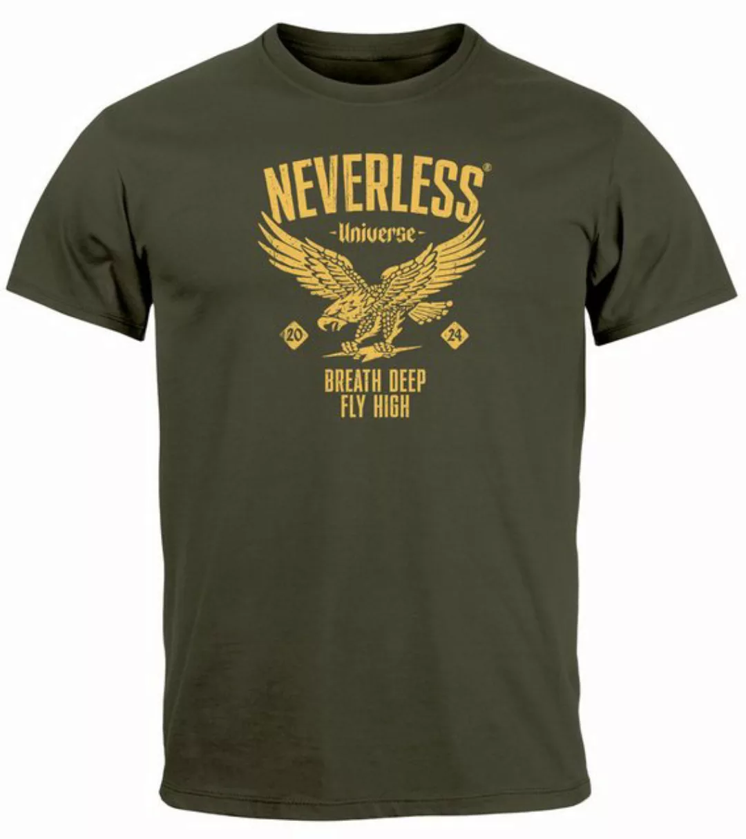 Neverless Print-Shirt Herren T-Shirt Adler Eagle Print Retro Aufdruck Männe günstig online kaufen