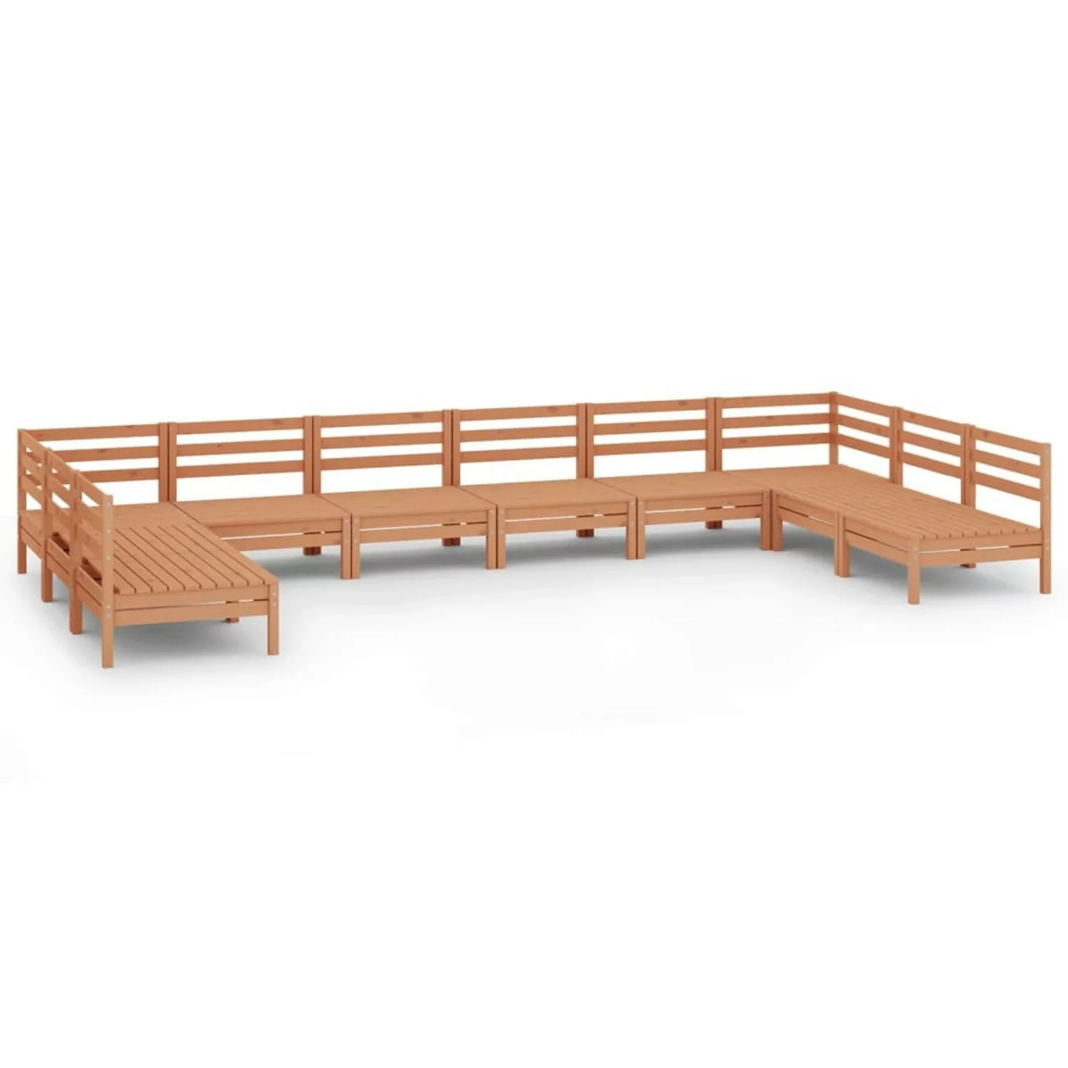 10-tlg. Garten-lounge-set Honigbraun Massivholz Kiefer günstig online kaufen