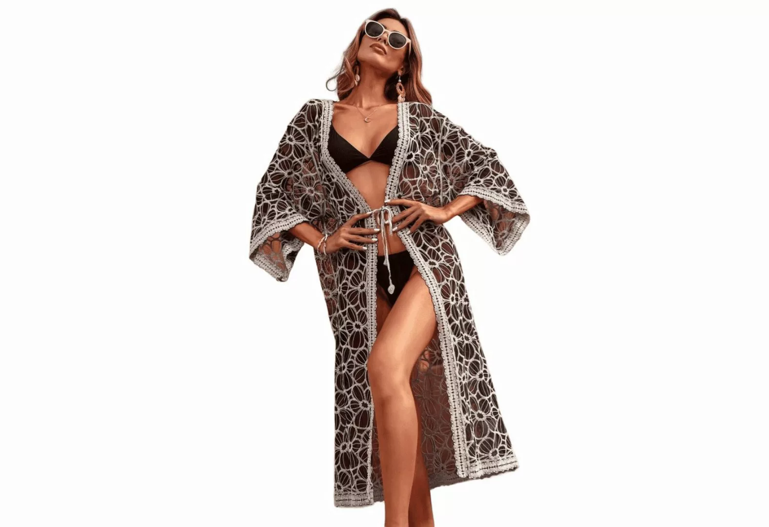 AUKUU Strandkleid Sommerlicher, sexy Netz-Strand-Cardigan, Bikini-Outerwear günstig online kaufen