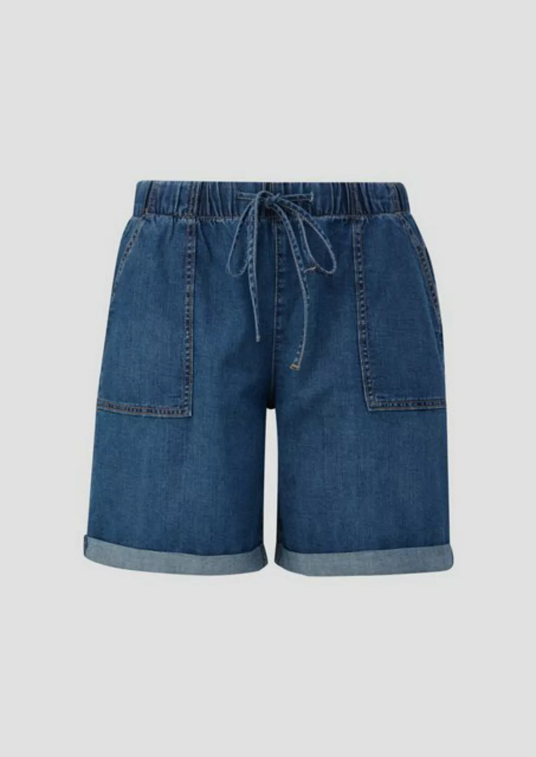 QS Bequeme Jeans Jeans -Shorts / Mid Rise / Wide Leg / Elastischer Bund günstig online kaufen