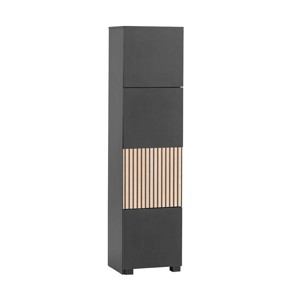 Regalschrank modern in schwarz matt mit Eiche Natur ALTAMURA-80 günstig online kaufen
