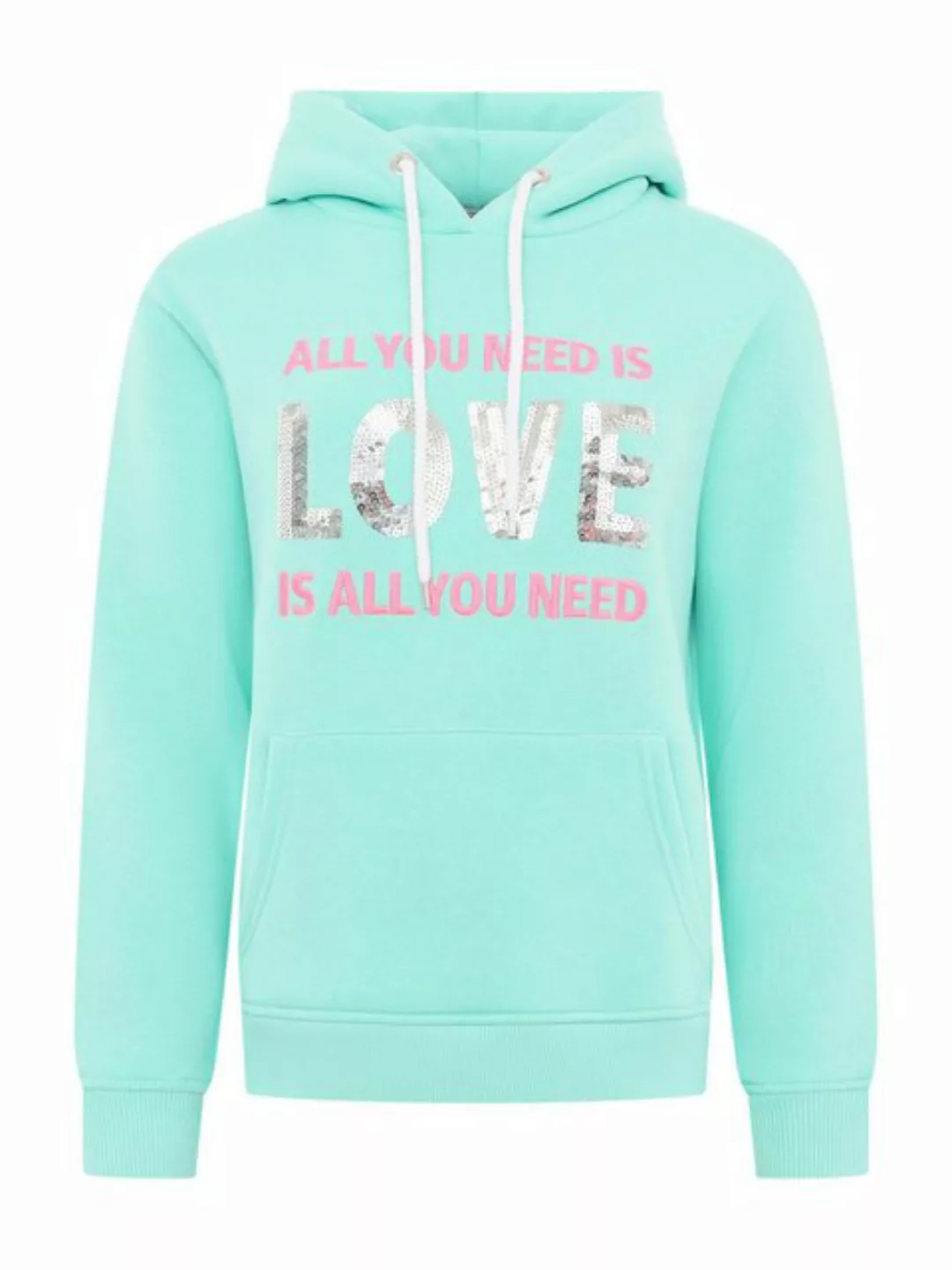 Zwillingsherz Sweatshirt Love is all you need (1-tlg) Pailletten günstig online kaufen