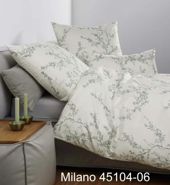 Janine Janine Mako-Satin Bettwäsche MILANO 45104 salbeigrün zitrone Größe: günstig online kaufen