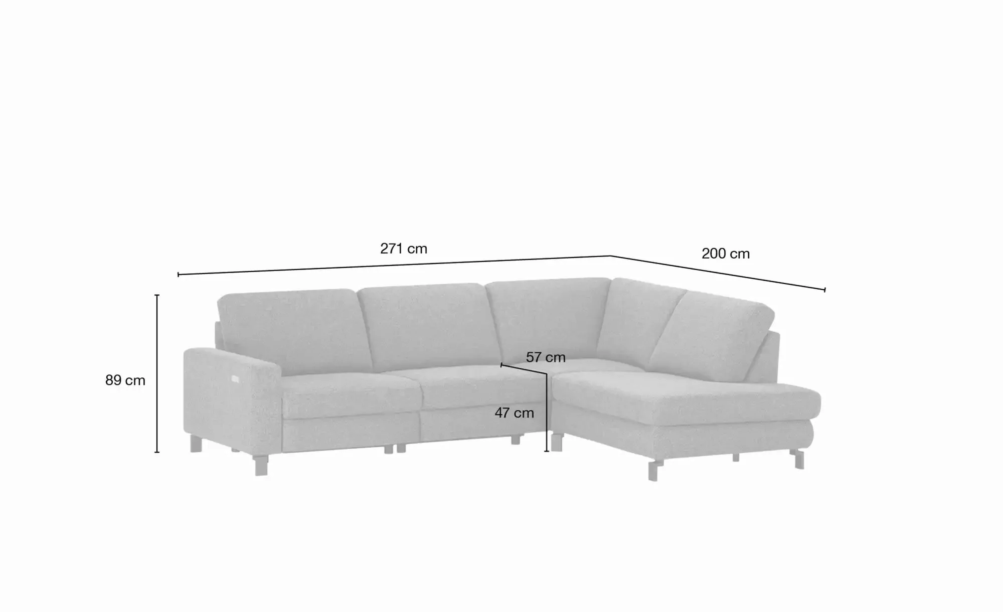 Max Schelling Ecksofa  Maximum Plus ¦ grün ¦ Maße (cm): B: 271 H: 89 T: 200 günstig online kaufen