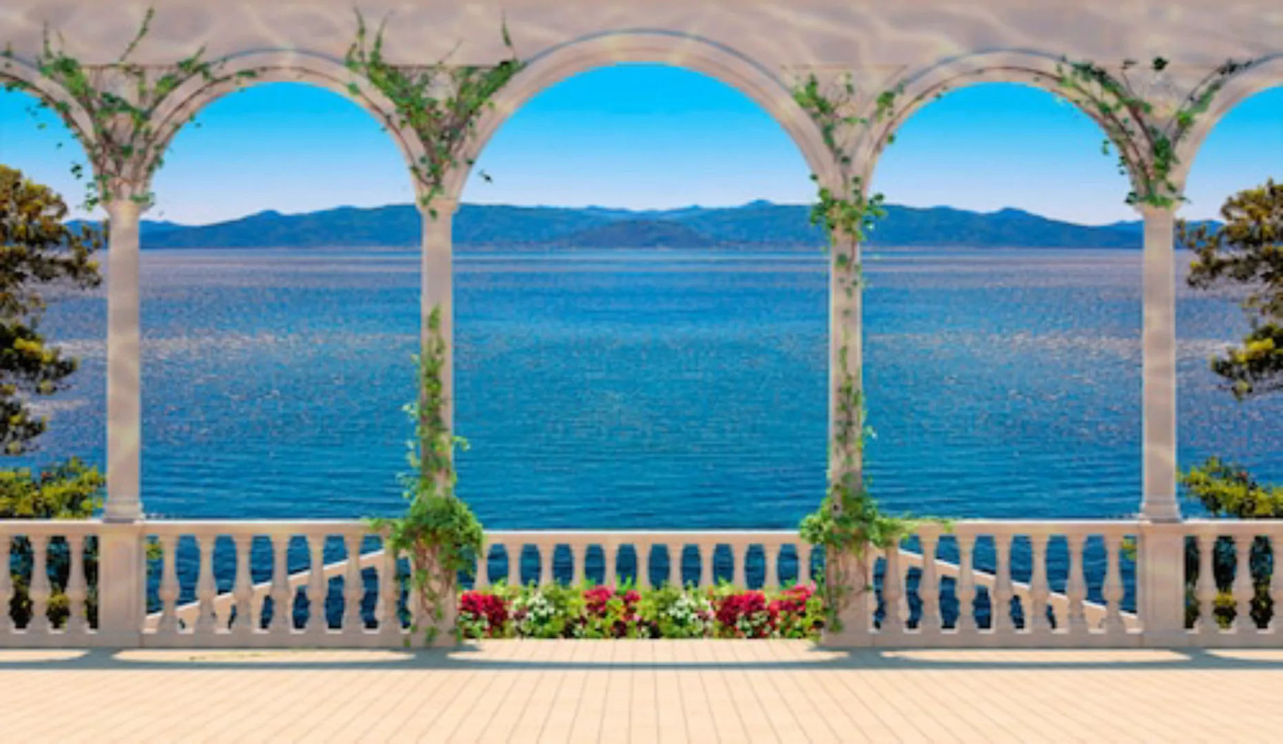 Papermoon Fototapete »Terrace with Colonnade« günstig online kaufen