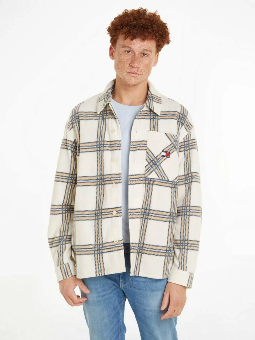 Tommy Jeans Fleecehemd TJM CHECK POLAR FLEECE OVERSHIRT mit Karomuster günstig online kaufen