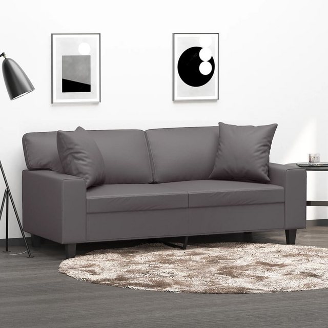 vidaXL Sofa 2-Sitzer-Sofa mit Zierkissen Creme 140 cm Kunstleder günstig online kaufen