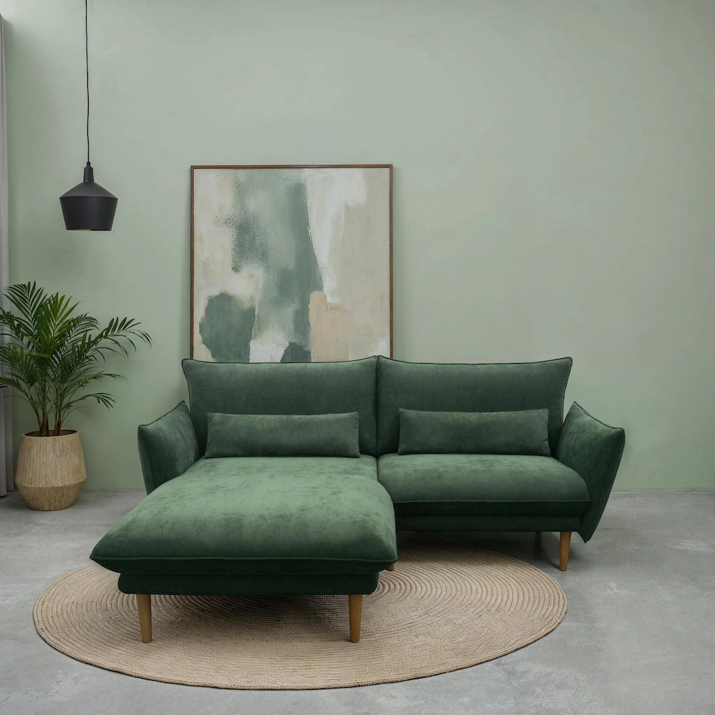 DOMO collection Ecksofa "100 032 kompakte Stellmaße, Breite 200cm, schmale günstig online kaufen