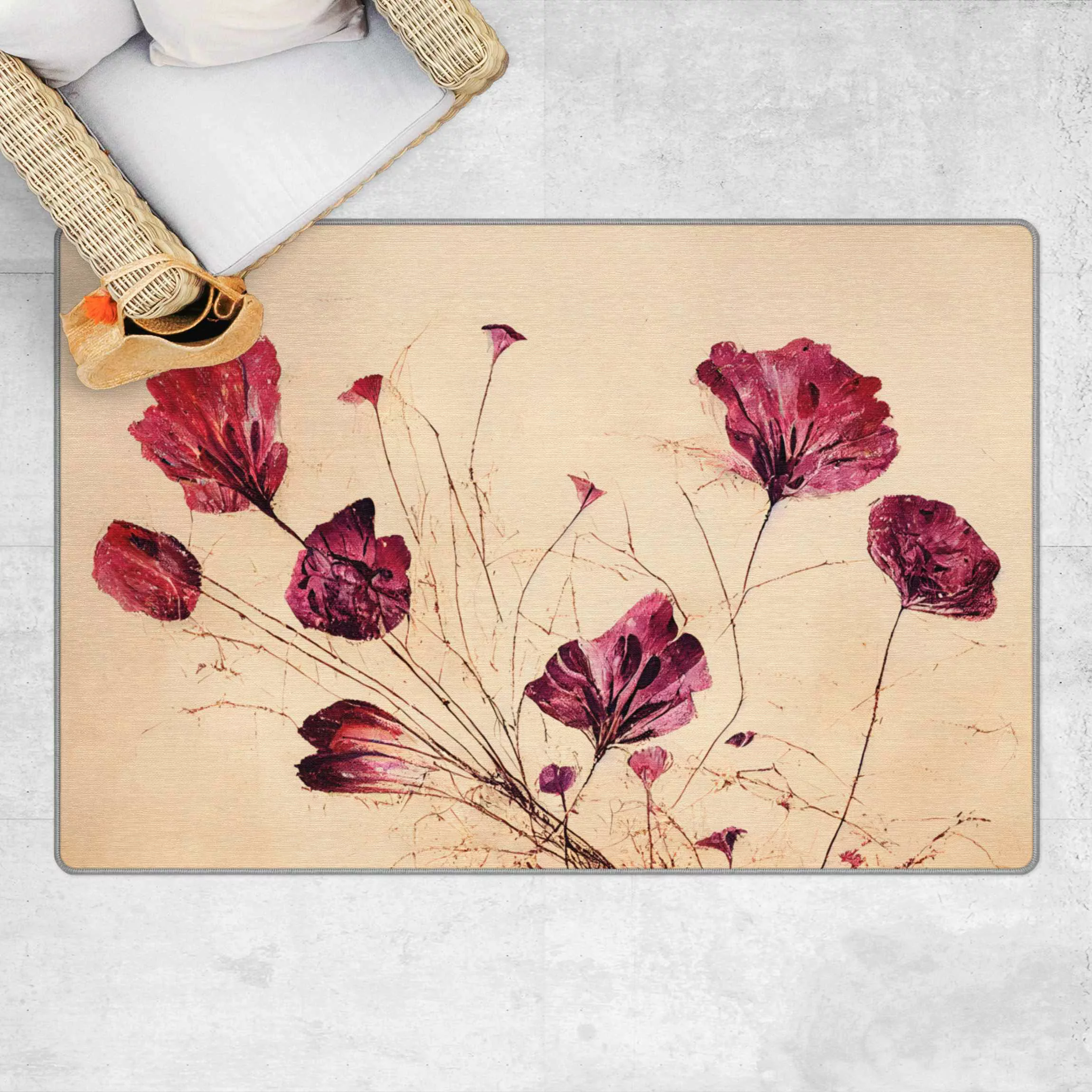 Teppich Trockenblumen in purpur günstig online kaufen