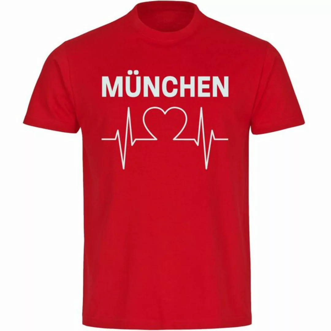 multifanshop T-Shirt Herren München rot - Herzschlag - Männer günstig online kaufen