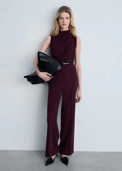 Langer Jumpsuit mit Gürtel günstig online kaufen