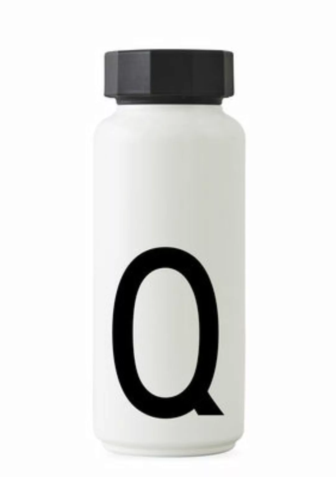 Thermosflasche A-Z metall weiß 500 ml - Buchstabe Q - Design Letters - Weiß günstig online kaufen