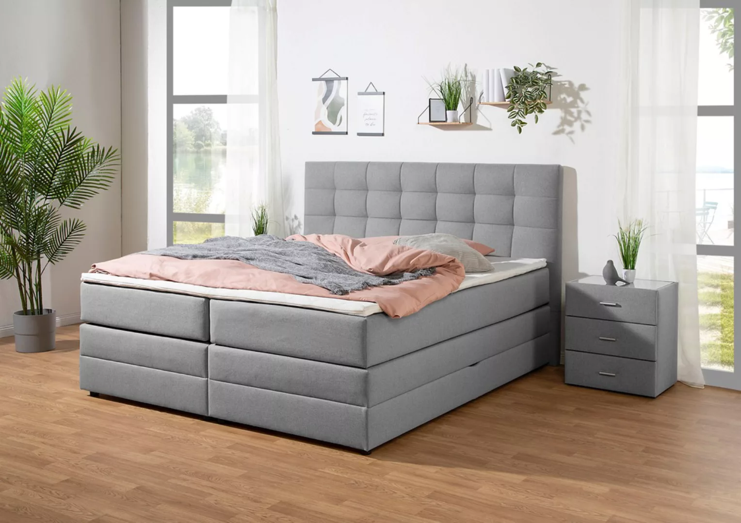 Places of Style Boxspringbett »Ethan«, inkl. Topper und geräumigen Bettkast günstig online kaufen