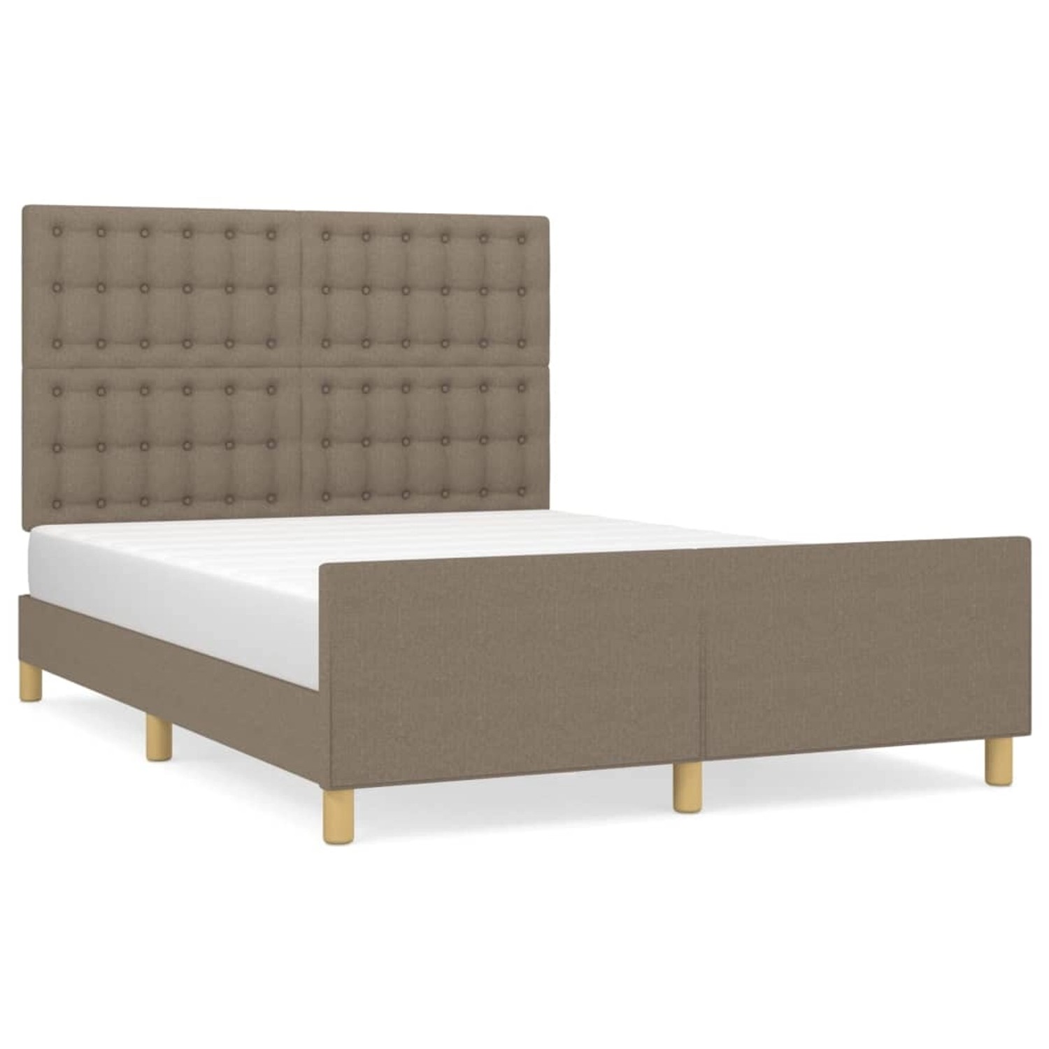 vidaXL Bettgestell mit Kopfteil Taupe 140x190 cm Stoff Modell 21368103 günstig online kaufen