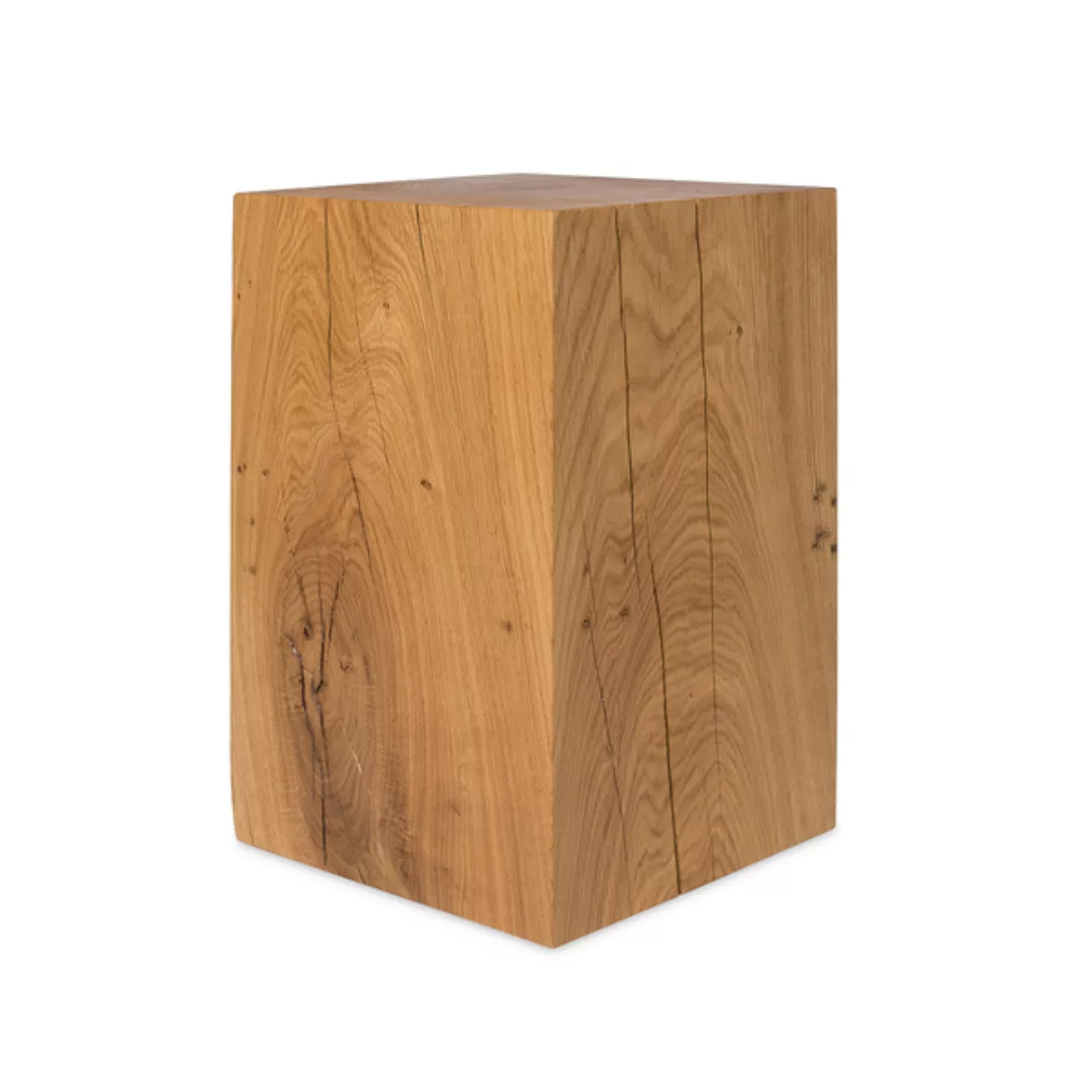 Holzklotz Beistelltisch 30x30x50 Cm Eiche Massivholzblock Holzblock günstig online kaufen