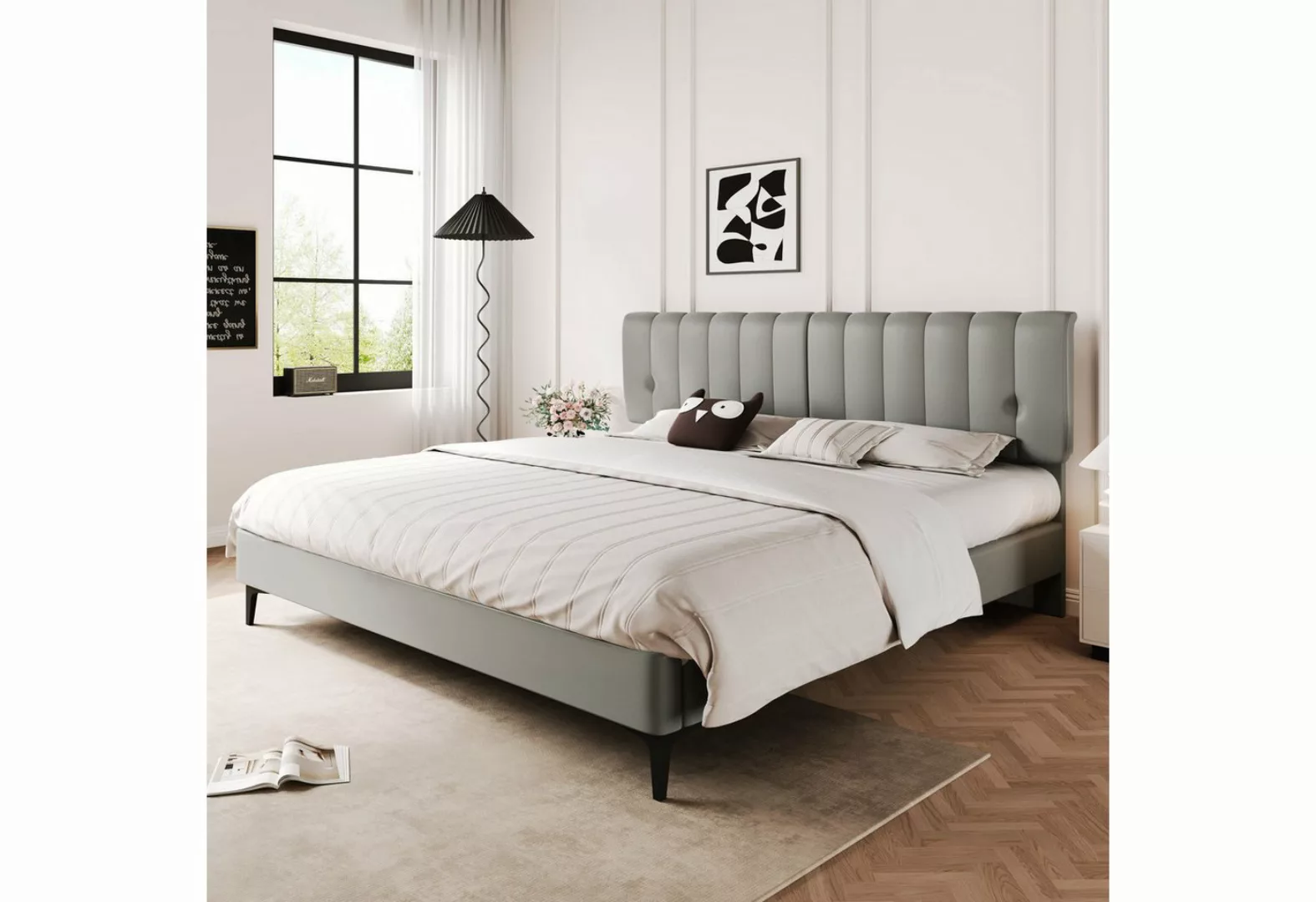 NMonet Polsterbett Doppelbett (160x200cm), Kunstlederbett, mit Lattenrost u günstig online kaufen
