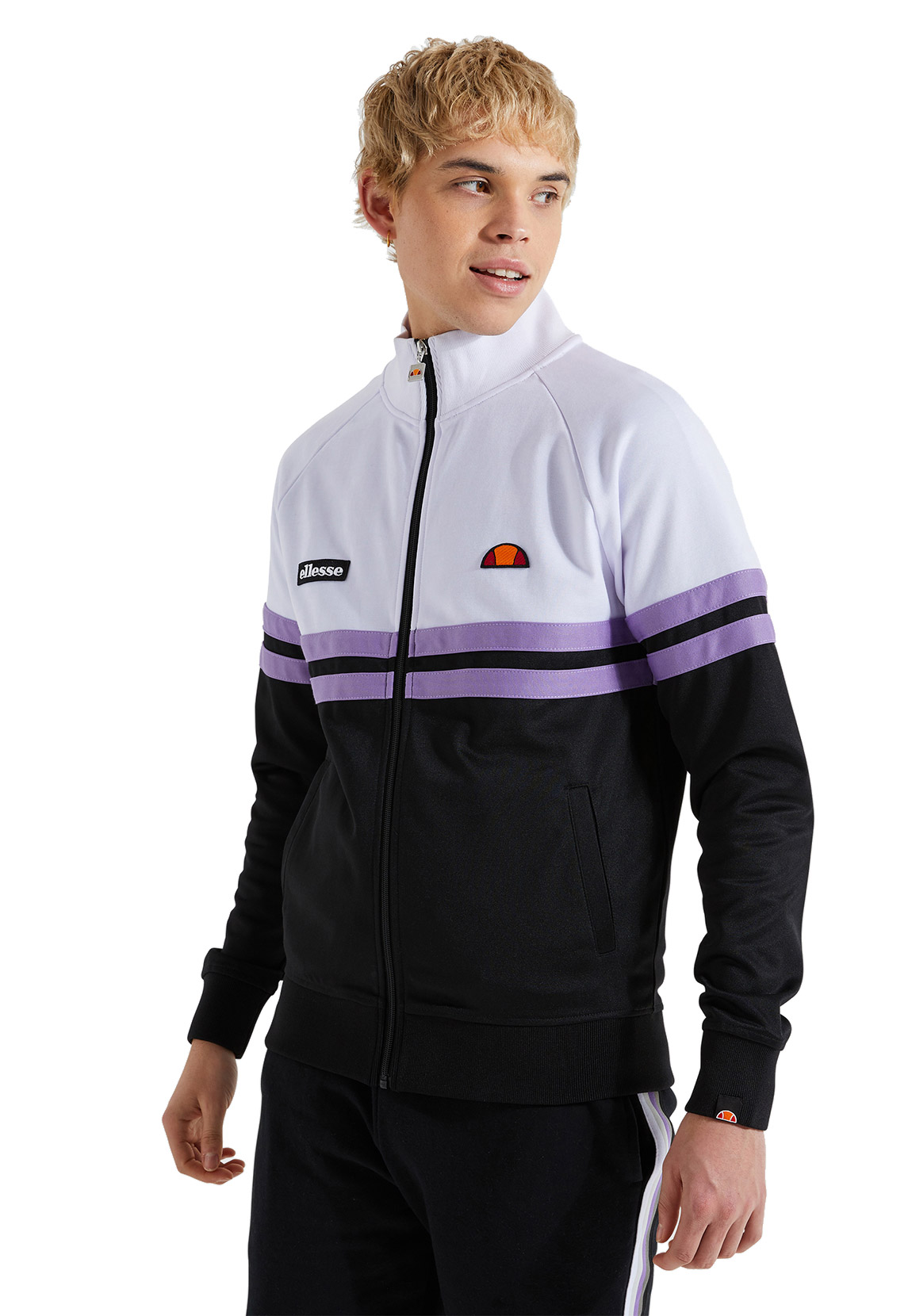 Ellesse Herren Zipper RIMINI TRACK TOP Black White Schwarz Weiß günstig online kaufen