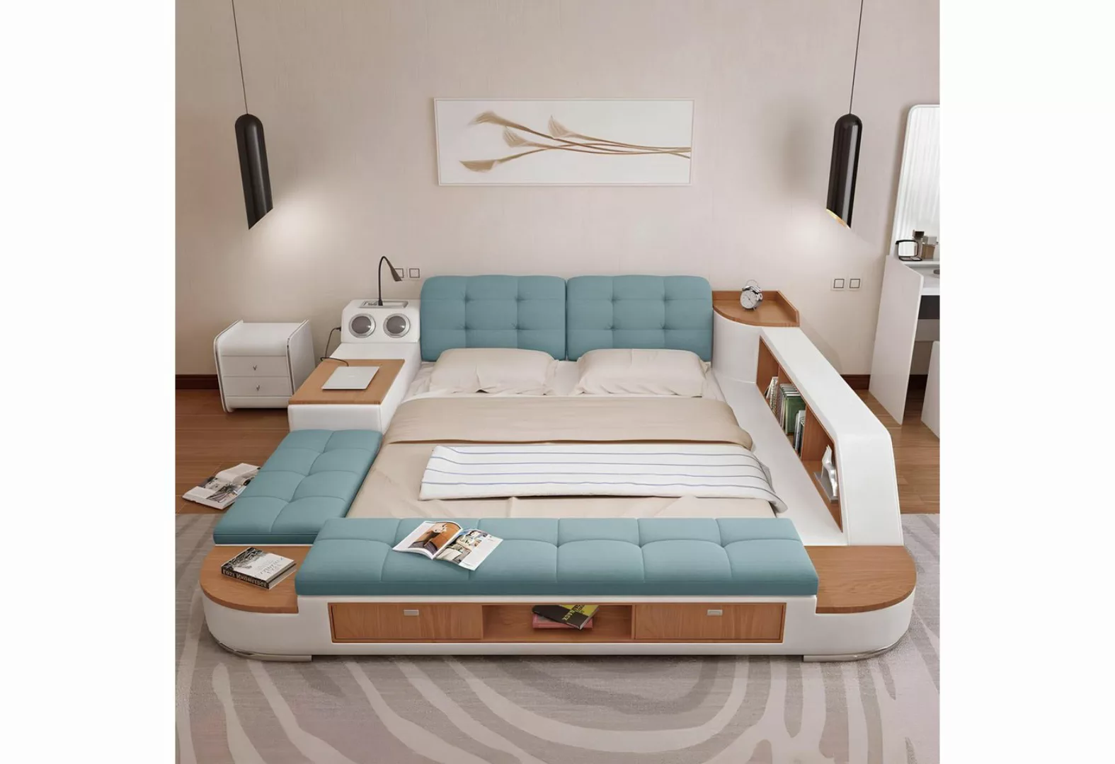 Xlmoebel Bett Neues Doppelbett im luxuriösen Design aus Leder für moderne H günstig online kaufen