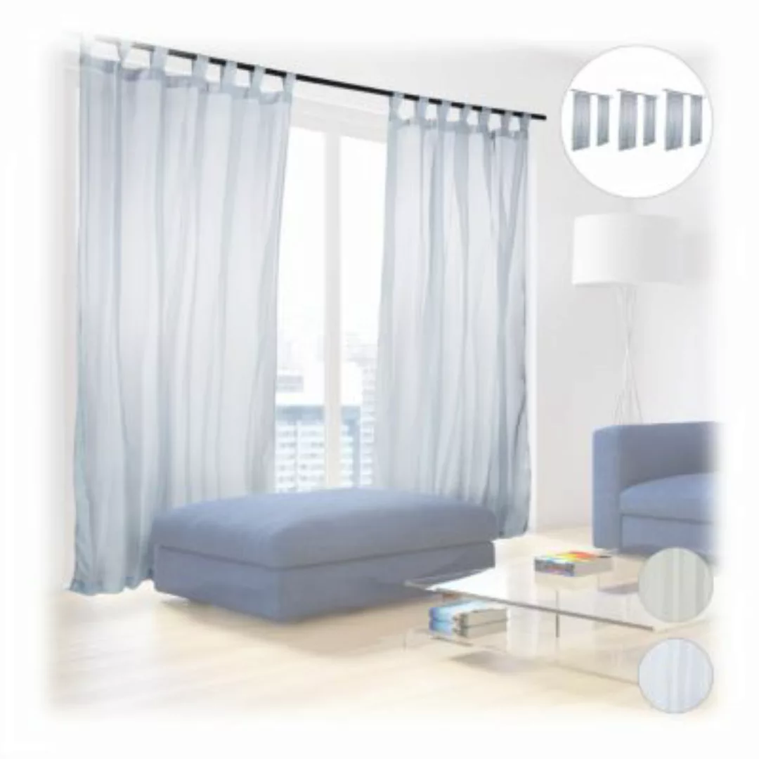 relaxdays 8 x Vorhang mit Schlaufen silber günstig online kaufen