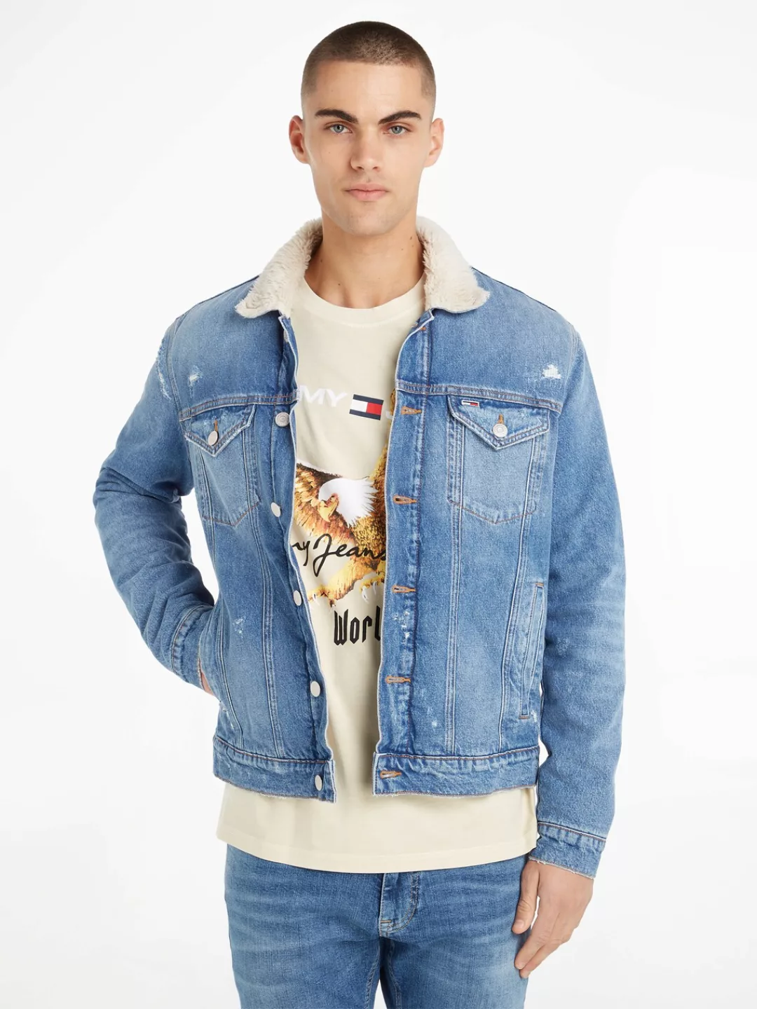 Tommy Jeans Jeansweste "TEDDY TRUCKER JACKET DG2038" günstig online kaufen