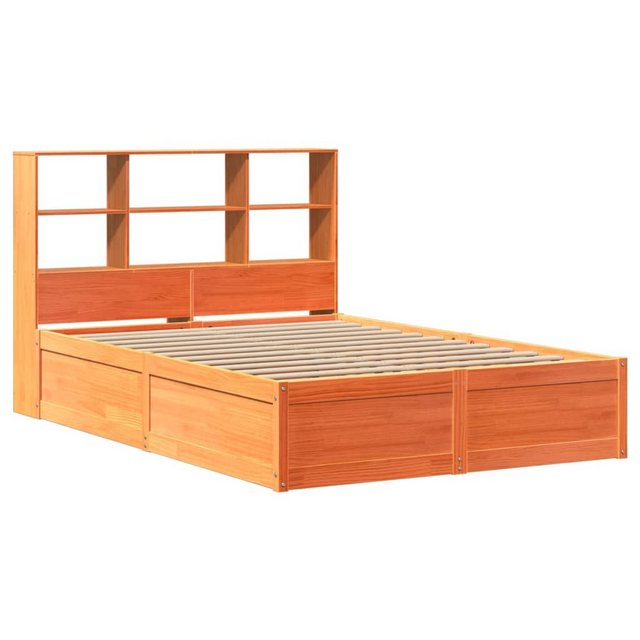 vidaXL Bett Massivholzbett ohne Matratze Wachsbraun 140x190 cm Kiefernholz günstig online kaufen