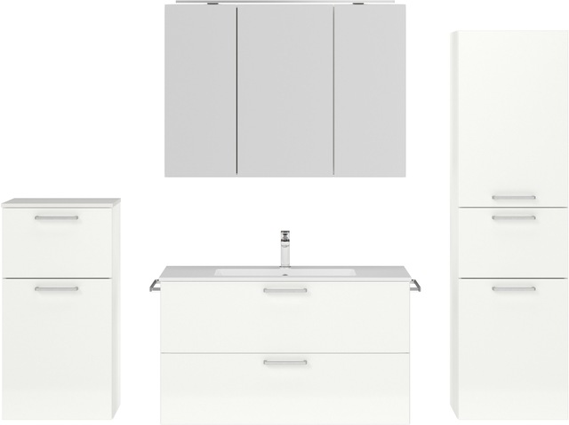 nobilia® Badmöbel-Set Tolvina, (4-St., vormontiert, mit günstig online kaufen