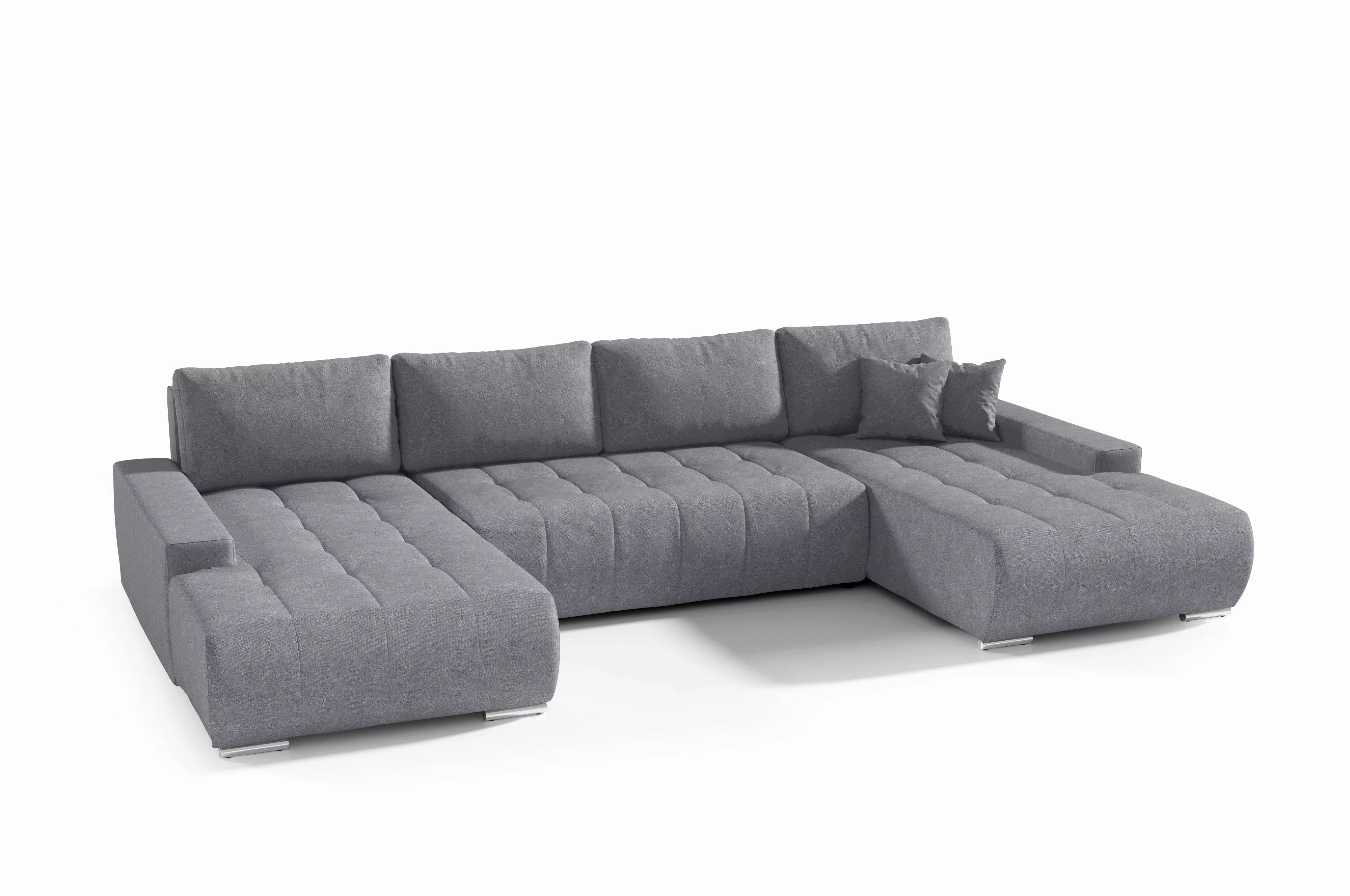Compleo Ecksofa mit Schlaffunktion aus Velourstoff günstig online kaufen