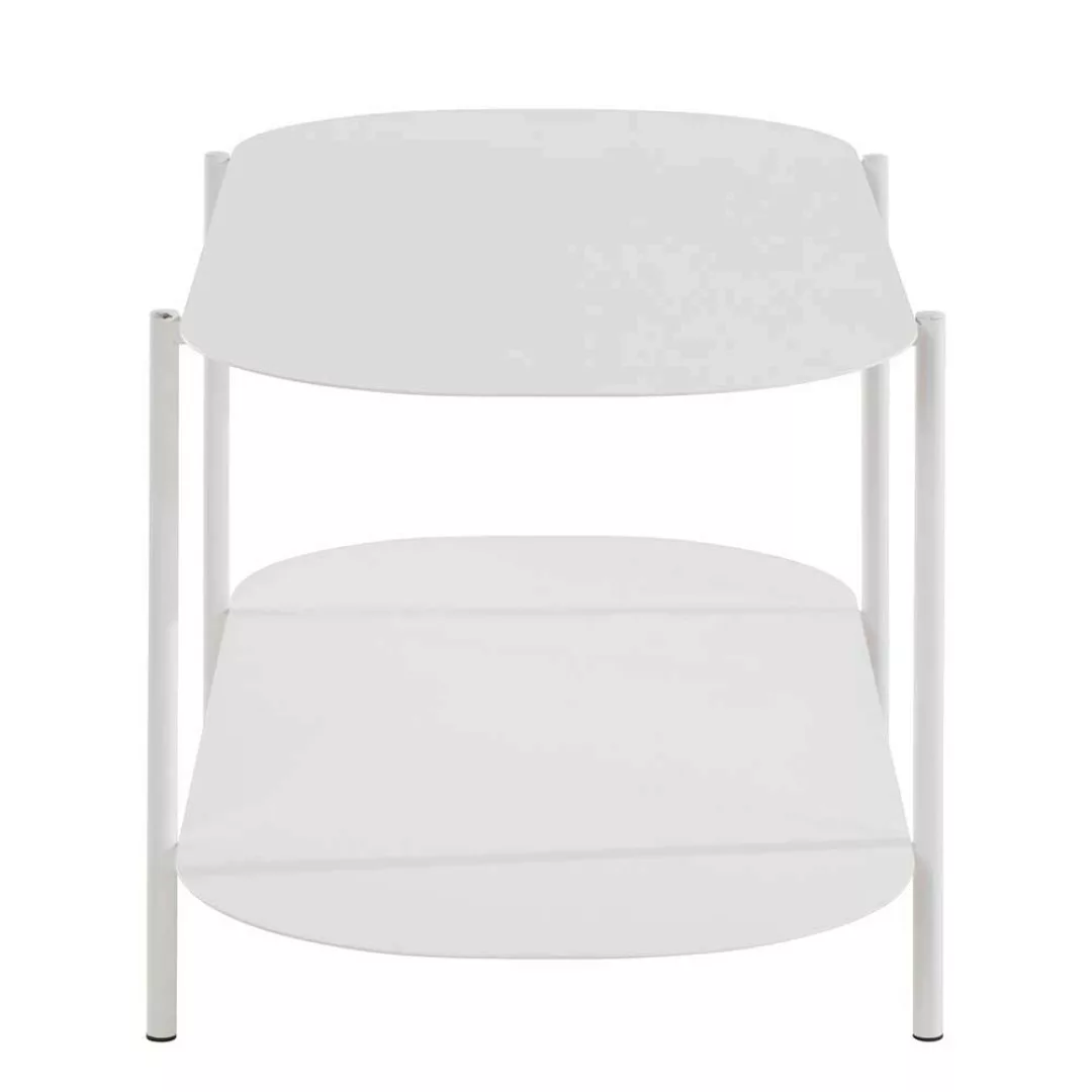 Weißer Metall Wohnzimmer Tisch in ovaler Form 100 cm breit günstig online kaufen