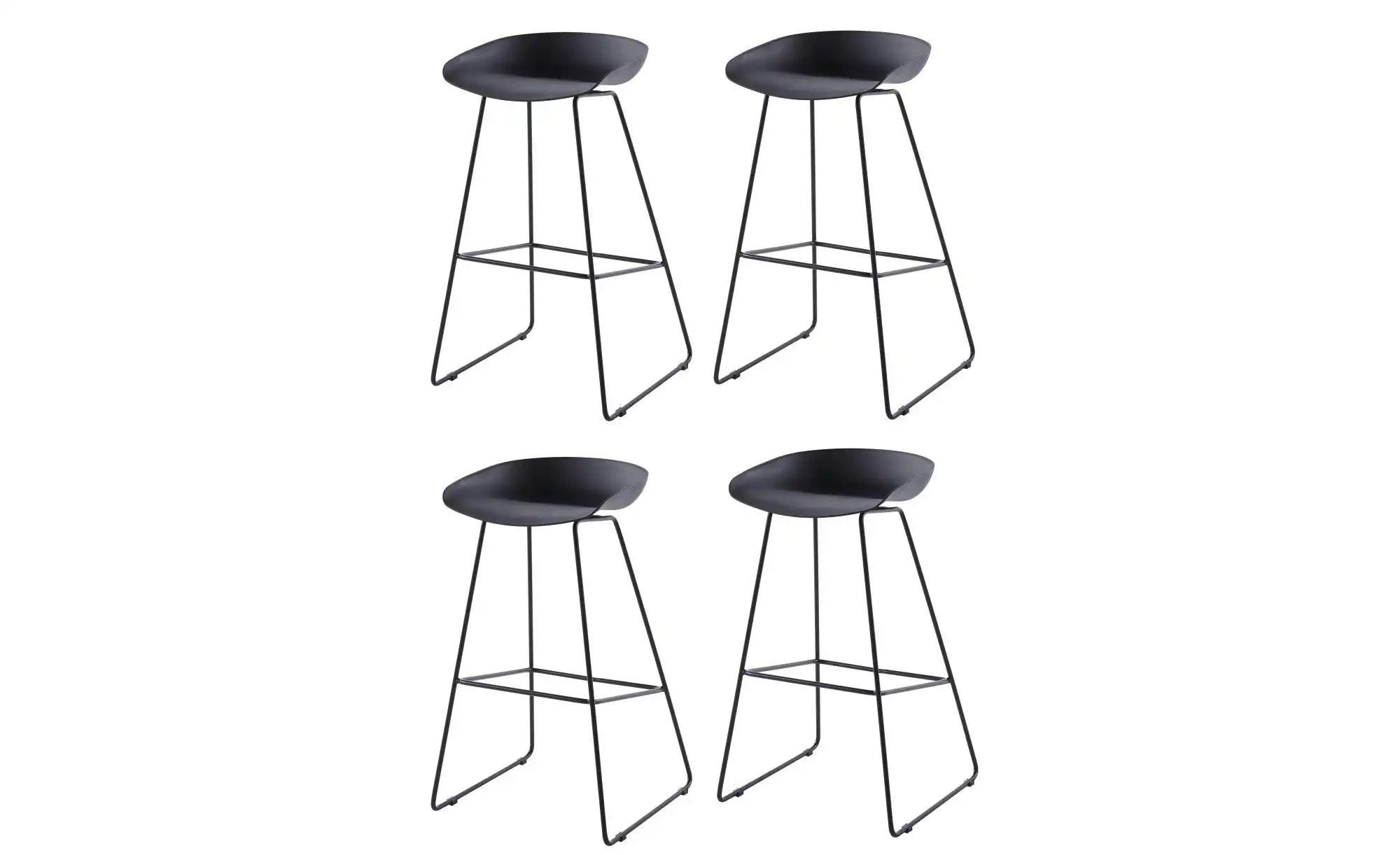 Barhocker 4er-Set  Taboslo ¦ schwarz ¦ Maße (cm): B: 42 H: 82 Polstermöbel günstig online kaufen