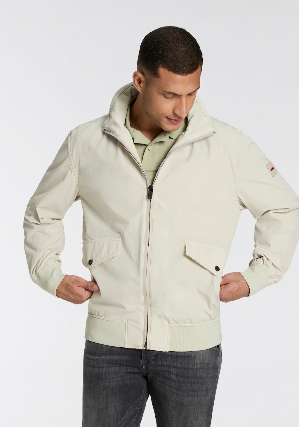 BOSS ORANGE Allwetterjacke "Ohice", wasserabweisend Kapuze verstaubar abneh günstig online kaufen