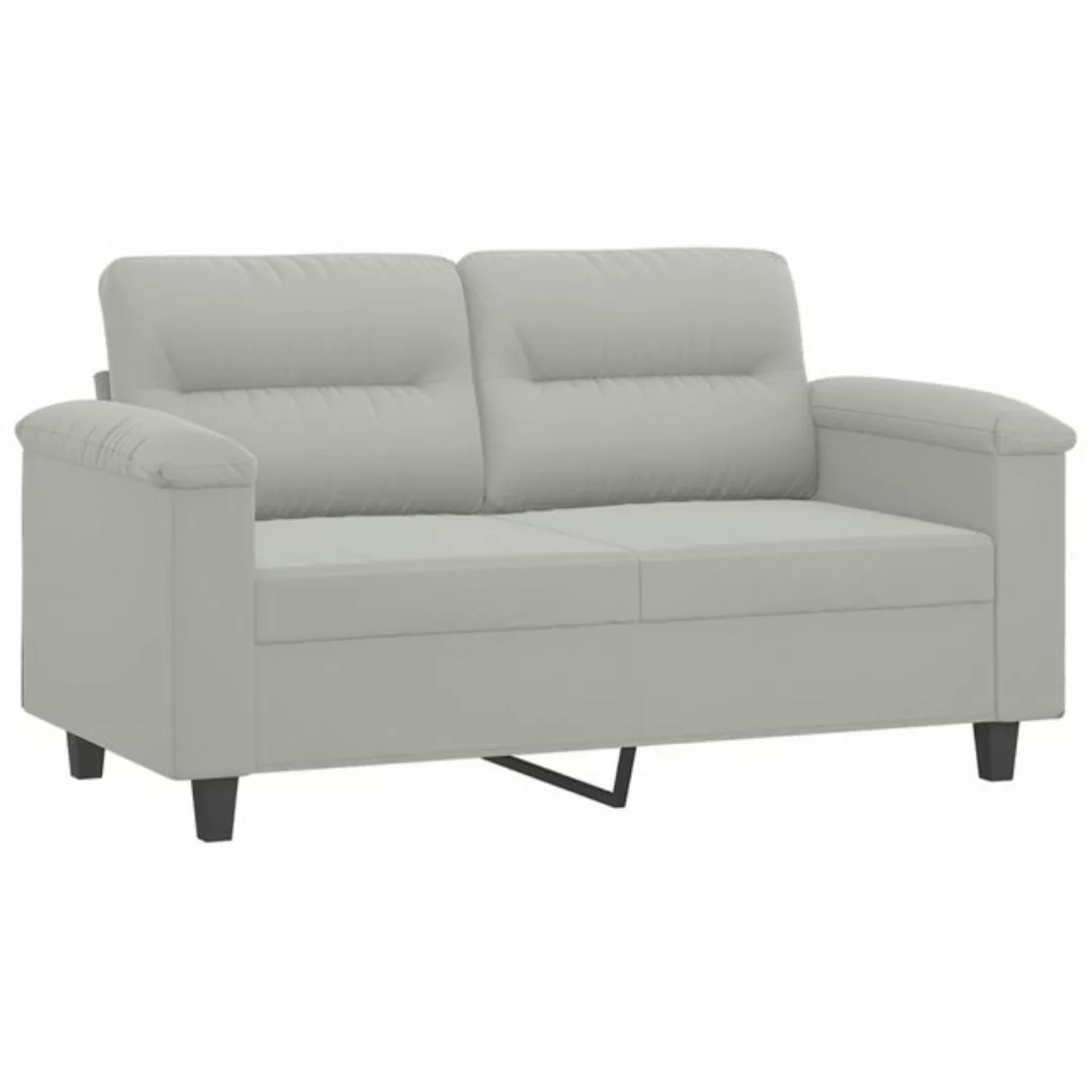 vidaXL Sofa, 2-Sitzer-Sofa Hellgrau 120 cm Mikrofasergewebe günstig online kaufen