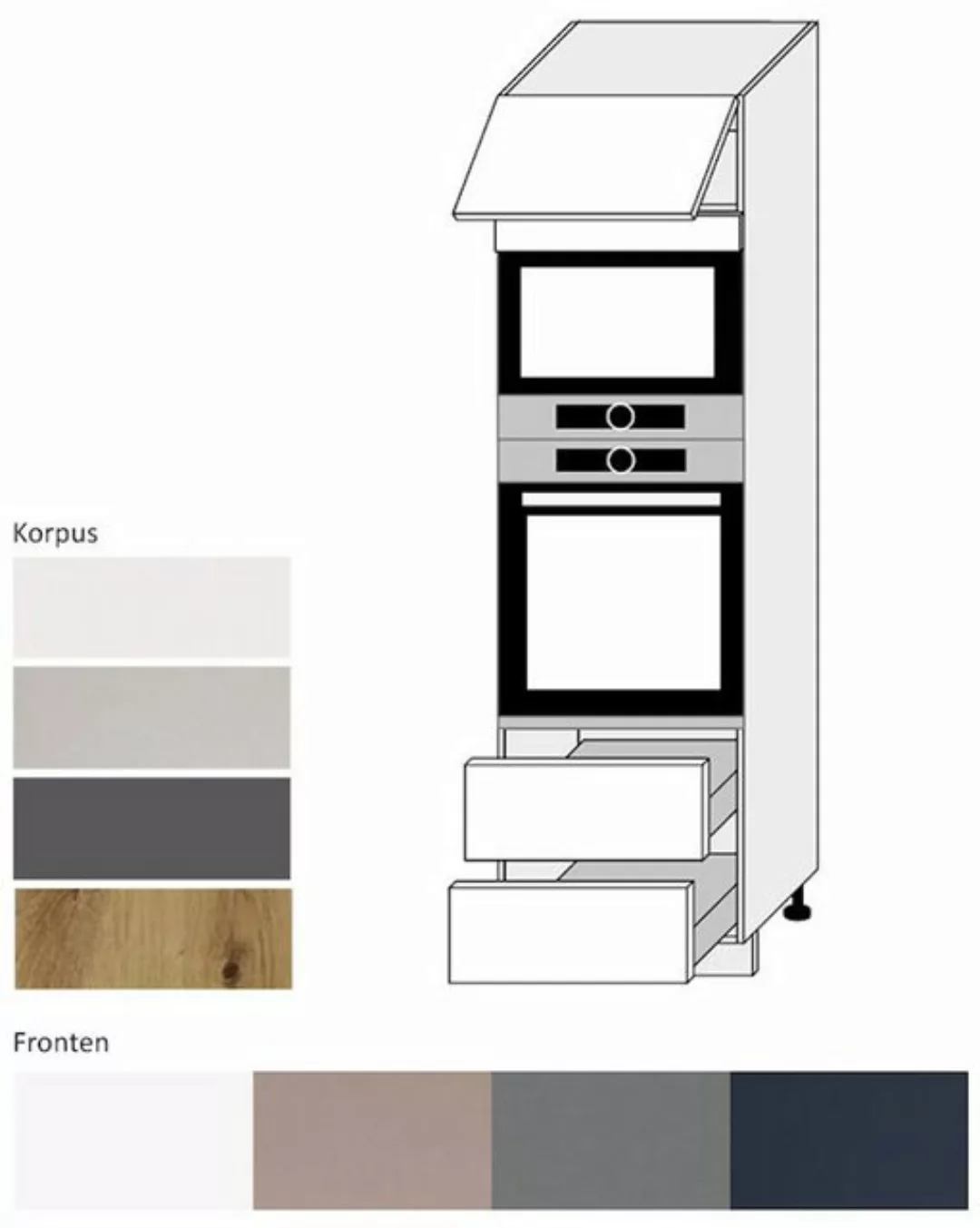 Feldmann-Wohnen Backofenumbauschrank Bonn (1-St) 60cm Front- & Korpusfarbe günstig online kaufen