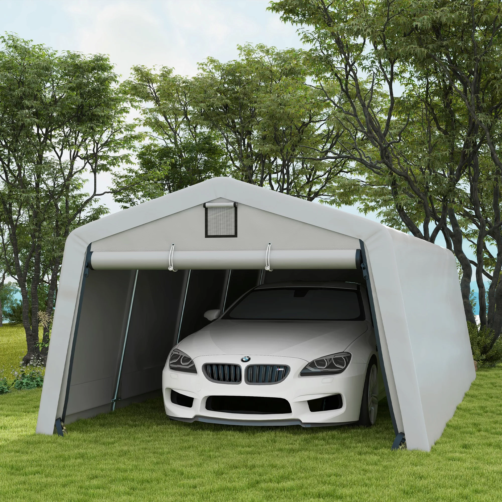 Outsunny Tente Garage Carport Abmessungen 6,2L x 3,3B x 2,4H m robuster ver günstig online kaufen