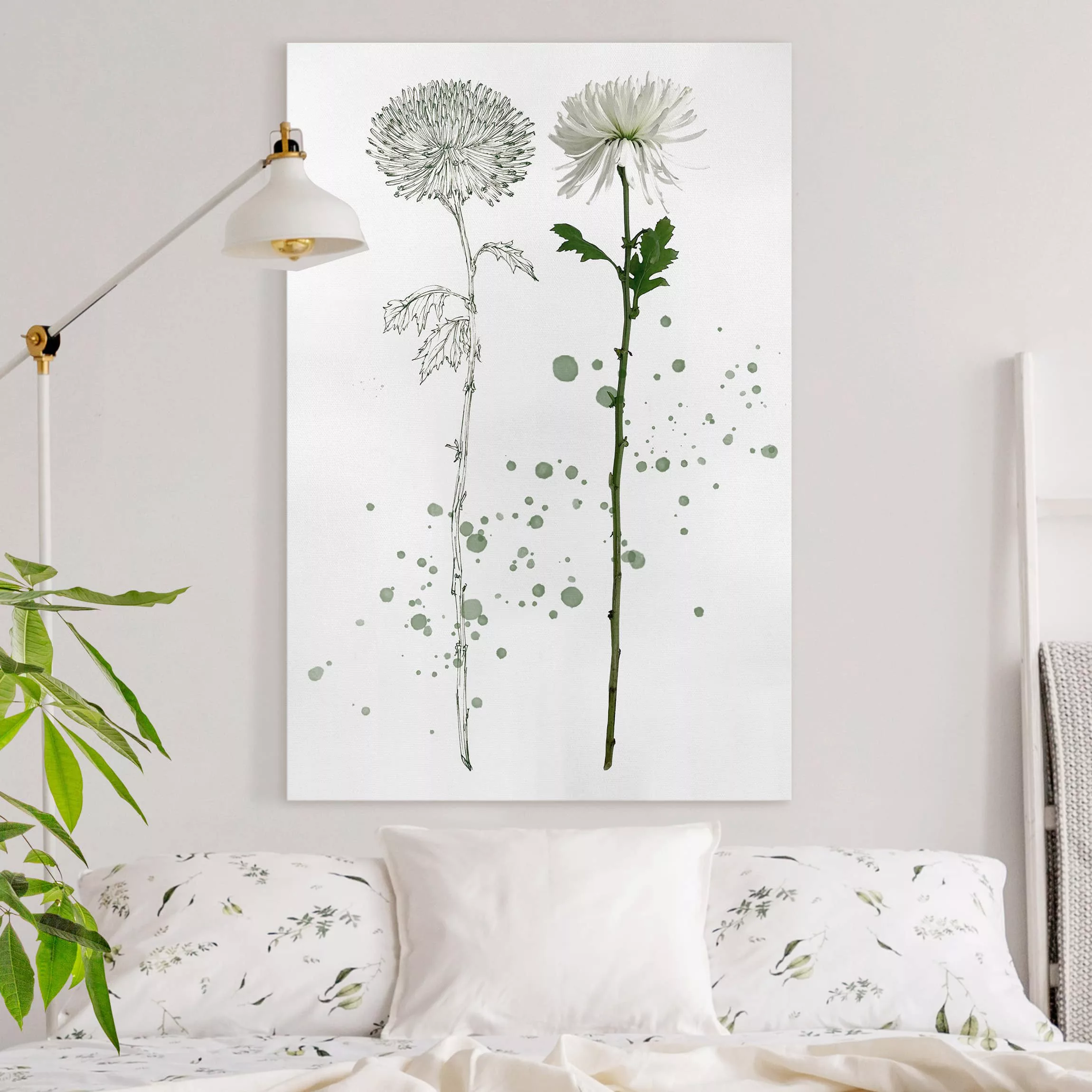 Leinwandbild Botanik - Hochformat Botanisches Aquarell - Löwenzahn günstig online kaufen