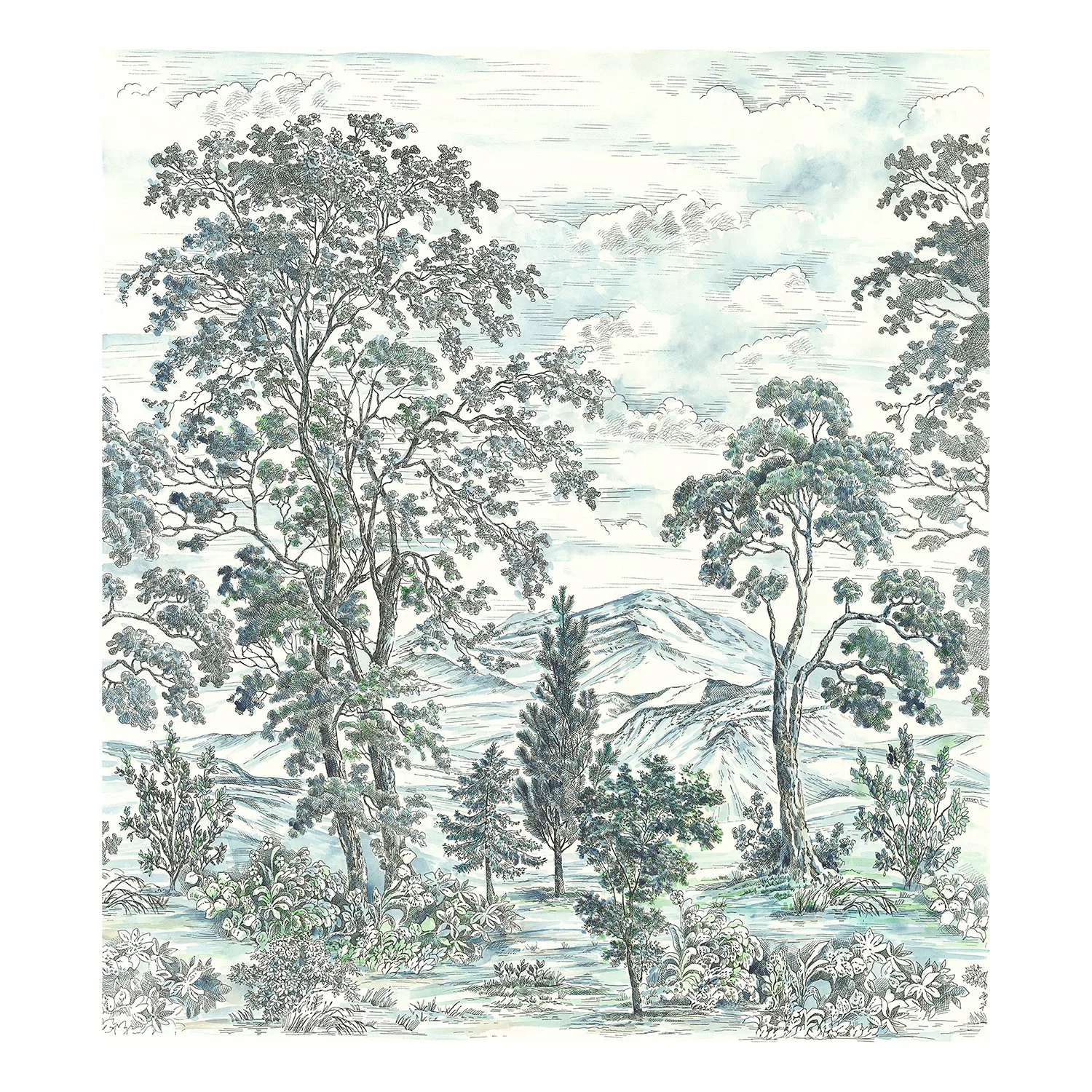 KOMAR Vlies Fototapete - Highland Trees - Größe 250 x 280 cm mehrfarbig günstig online kaufen