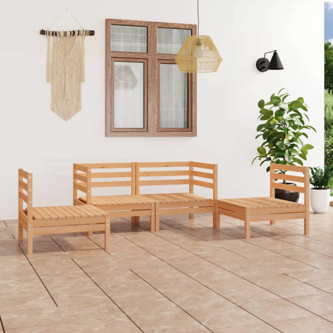 4-tlg. Garten-lounge-set Kiefer Massivholz günstig online kaufen