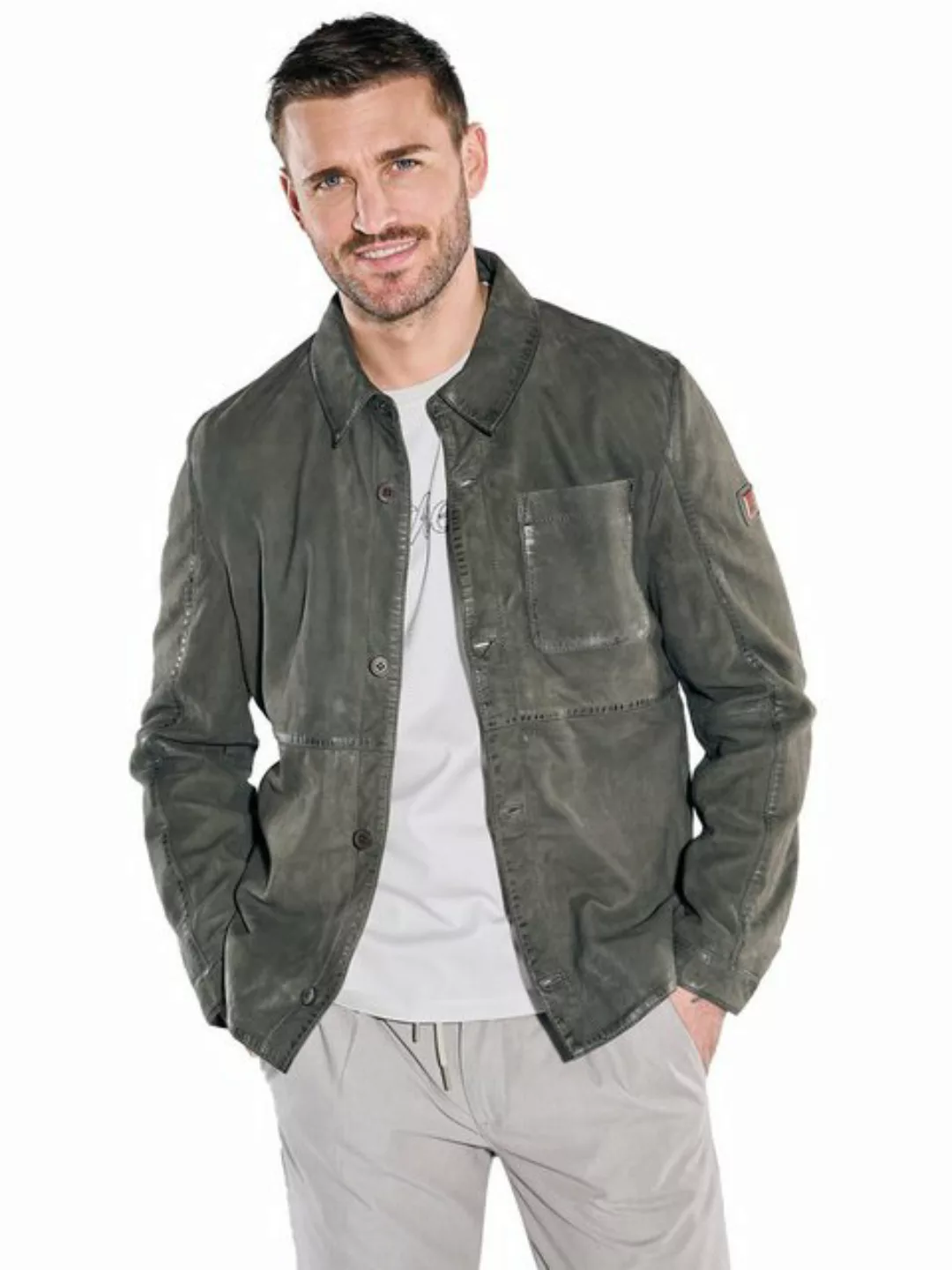 emilio adani Lederjacke Lederjacke in Hemd-Optik günstig online kaufen