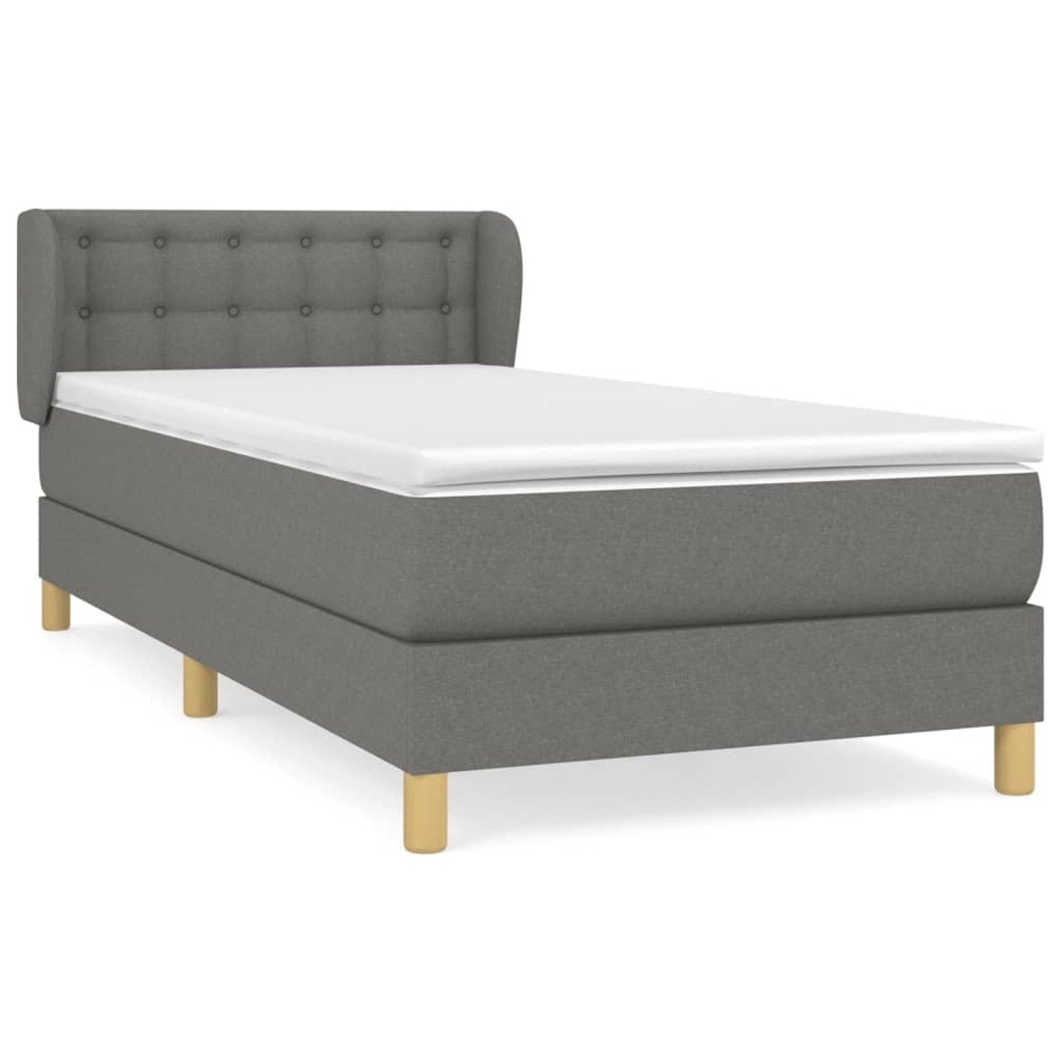 vidaXL Boxspringbett mit Matratze Dunkelgrau 80x200 cm Stoff1372091 günstig online kaufen