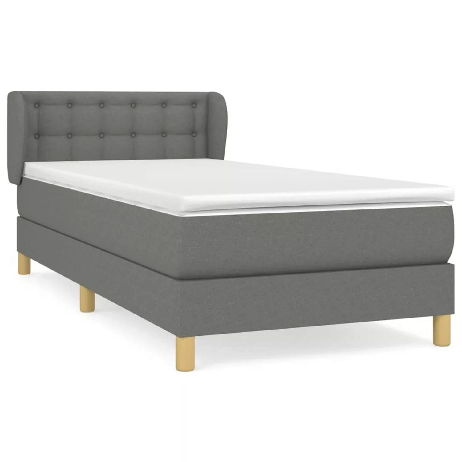 vidaXL Boxspringbett mit Matratze Dunkelgrau 100x200 cm Stoff1372096 günstig online kaufen